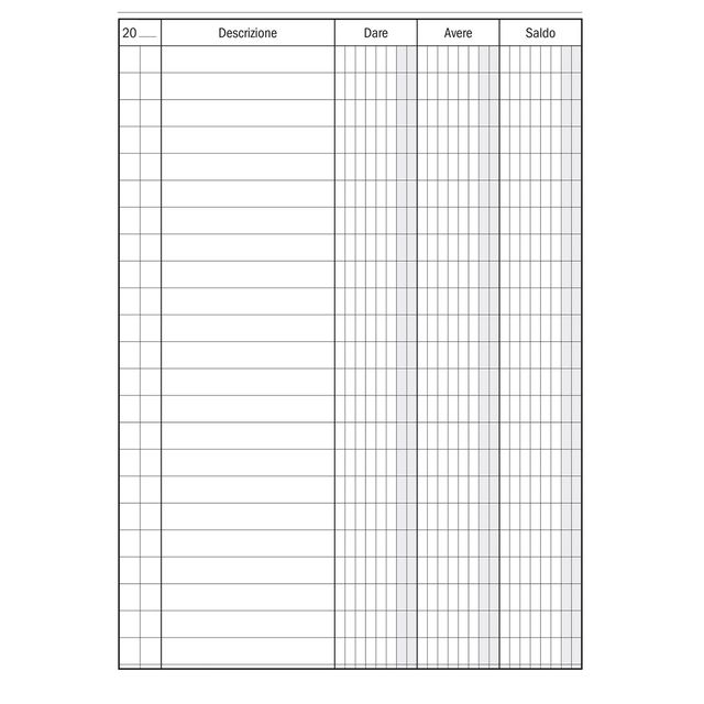 Registro Dare-Avere-Saldo - 96 pagine - 17 x 12 cm - DU133300000 - Data Ufficio