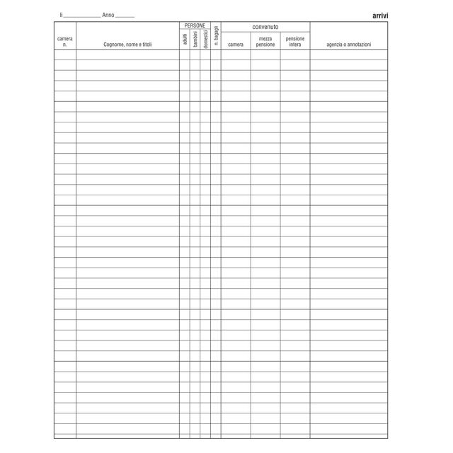Registro arrivi/partenze - 31 x 24,5cm - 46pg - Edipro
