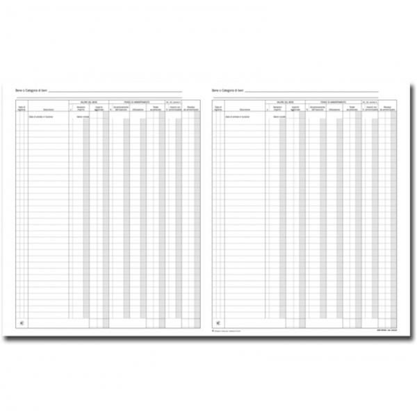 Registro beni ammortizzabili - 45 pagine numerate - 31 x 24,5 cm - DU136800000 …