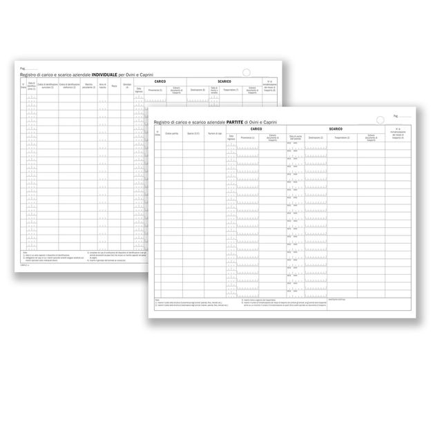 Registro carico/scarico ovini/caprini - 46 pagine numerate - 24,5 x 31 cm - DU1…