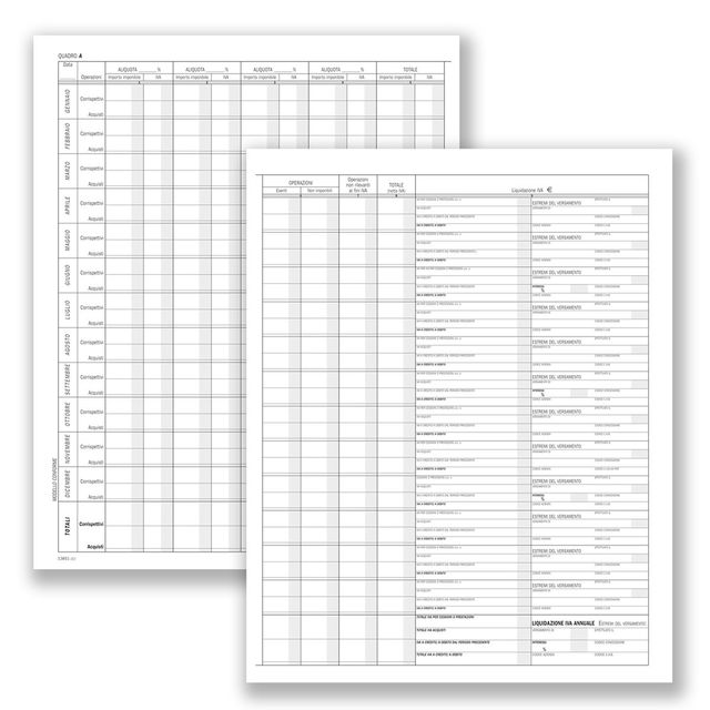 Registro prospetto riepilogativo minori - 8 pagine - 31 x 24,5 cm - DU138510000…