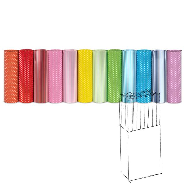 Rotolo carta regalo - 2 m x 70 cm - fantasie righe e pois - Rex Sadoch - esposi…