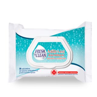 Salviette disinfettanti antibatteriche milleusi - Fresh&Clean - busta da 20 pez…