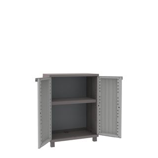 Armadietto JWood 68 - 2 ante - 68 x 37,5 x 91,5 cm - PPL - effetto legno - grig…
