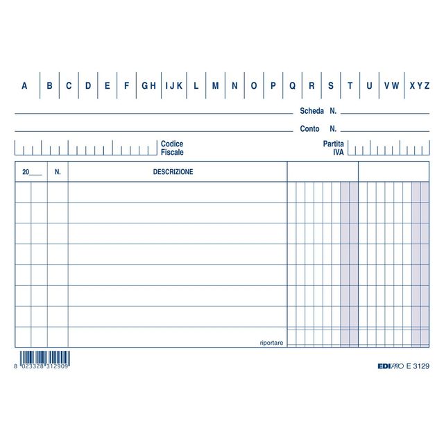 Schede - 2 colonne - 10,5 x 15 cm (orizzontale) - Edipro - conf. 100 pezzi