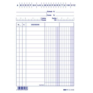 Schede - 2 colonne - 15 x 10,5 cm verticale - Edipro - conf. 100 pezzi