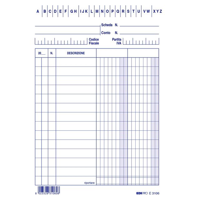 Schede - 2 colonne - 15 x 10,5 cm verticale - Edipro - conf. 100 pezzi