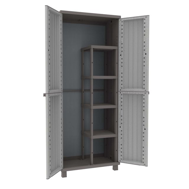 Armadio JWood 368 - 2 ante - 68 x 37,5 x 170 cm- PPL - effetto legno - grigio t…