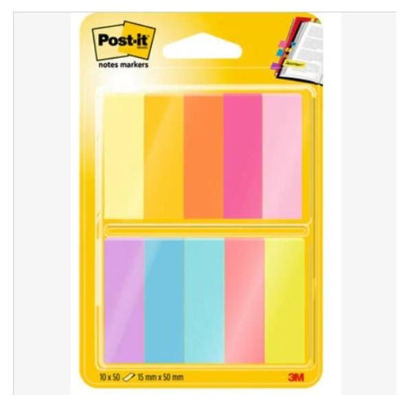 Segnapagina Post-it - 670-10AB-EU - in carta - 12,7 x 44 mm - 10 colori assorti…