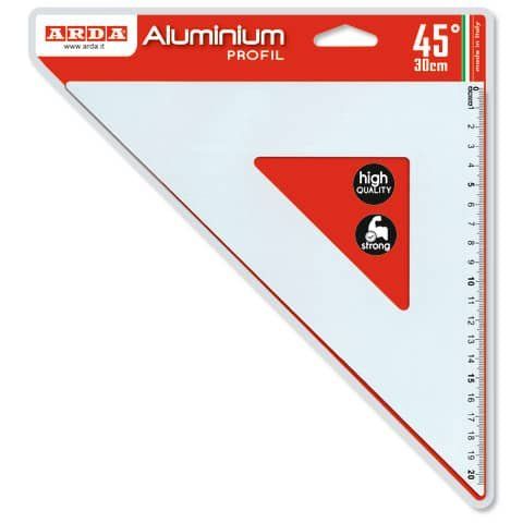 Squadra linea Profil - alluminio - 45gradi - 30cm - Arda