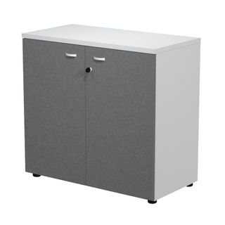 Armadio basso con ante Essence - con serratura - 90 x 46 x 85 cm - bianco/antra…