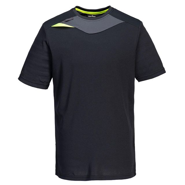 T-shirt DX4 - maniche corte - antibatterica - taglia L - nero - Portwest