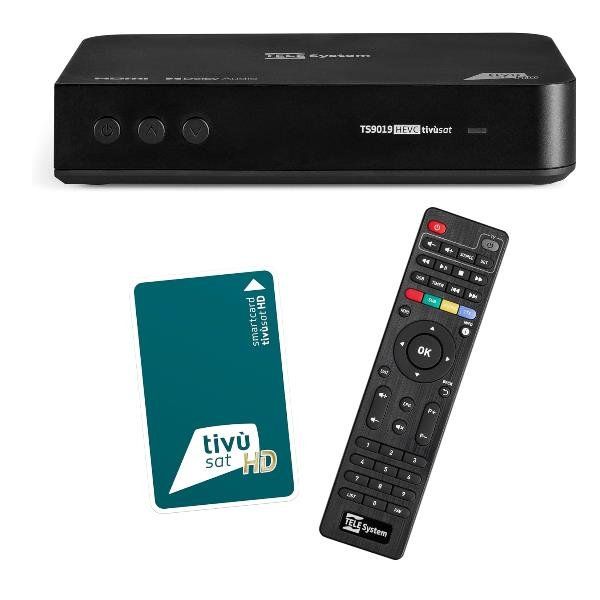TELESYSTEM TS9019HEVC DECODER SATELLITARE DVB-S/S2 TIVUSAT HD SMARTCARD CLASSIC…