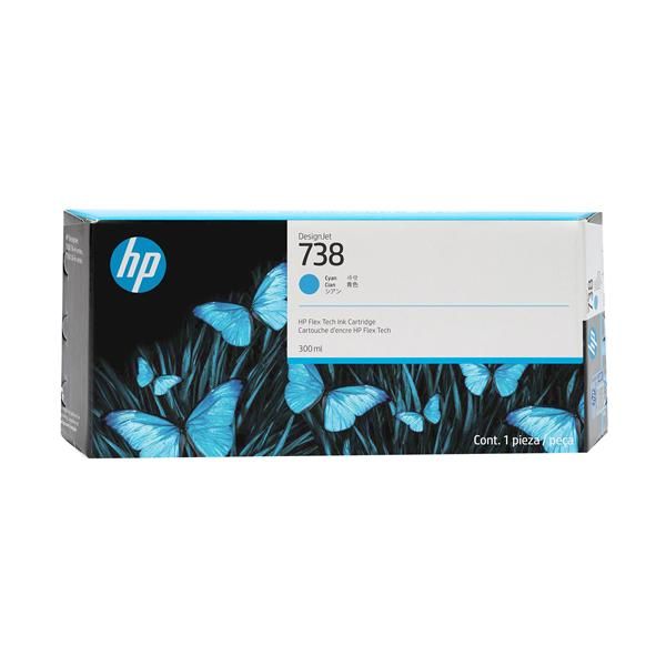 Hp - Cartuccia DesignJet Ink 738 - Ciano - 676M6A - 300ml