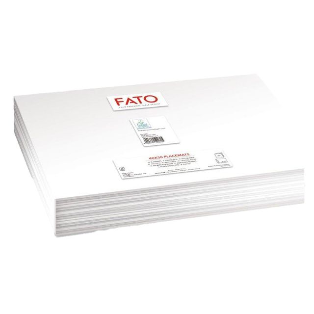 Tovaglietta Easy Ecolabel - in fibra riciclata - 30 x 40 cm - bianco - Fato - c…