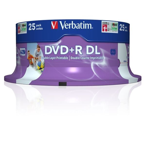 VERBATIM DATALIFE CAMPANA 25 DVD+R 8.5GB 8X DUAL LAYER