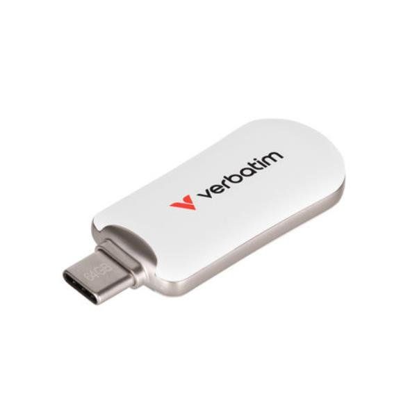 VERBATIM PLECTRA 512GB FLASH DRIVE USB-C 3.2 Gen 1 (3.1 Gen 1) BIANCO