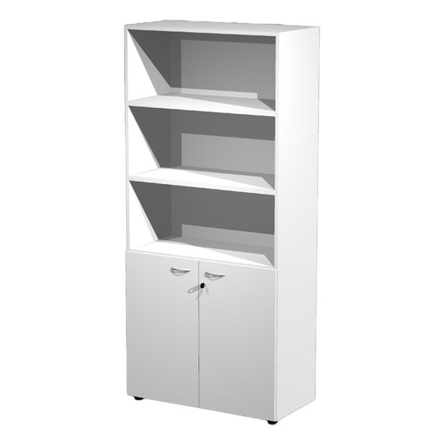Armadio modulare - a 2 ante basse - 90 x 45,8 x 200 cm - bianco