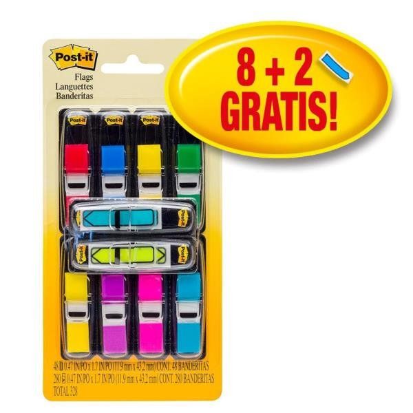 Value pack 8 Segnapagina Post-it Index piccolo + 2 Index Freccia colori assorti