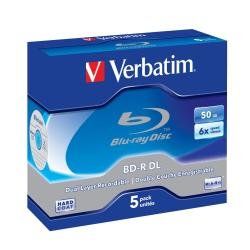 Verbatim - Scatola 5 DVD Blu Ray BD-R SL - Jewel Case - Bianco/Blu - 43748 - 50…