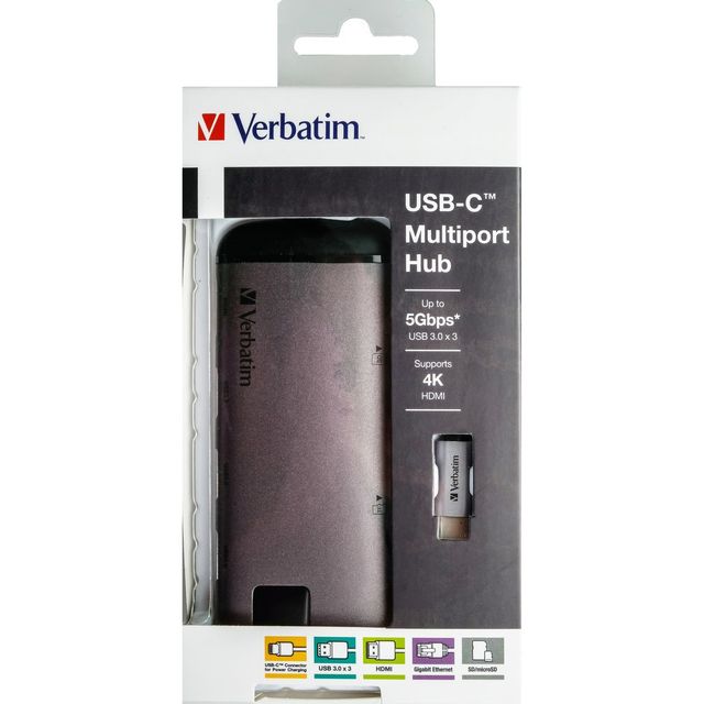 Verbatim - USB-C Adattatore USB 3.1 G1/ USB 3.0 X 3 / HDMI / SDHC / MICRO SDHC …
