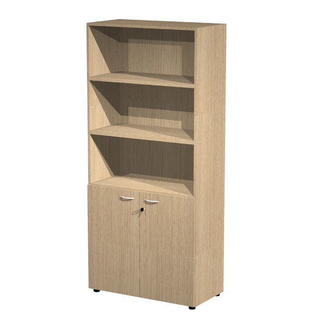 Armadio modulare componibile - a 2 ante basse - 90 x 45,8 x 200 cm - rovere