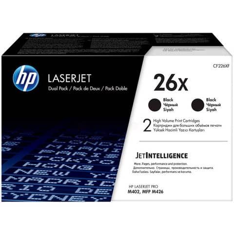 Hp - Confezione 2 Toner originale - 26X - Nero - CF226XD - 9.000 pag cad
