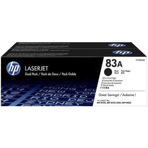 Hp - Confezione 2 Toner originale - 83A - Nero - CF283AD - 1.500 pag cad