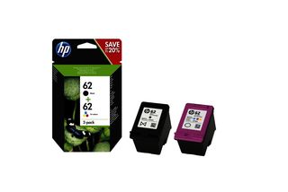 Hp - Confezione 2 cartucce ink originale - 62 - C/M/Y/K - N9J71AE - C/M/Y 165 p…