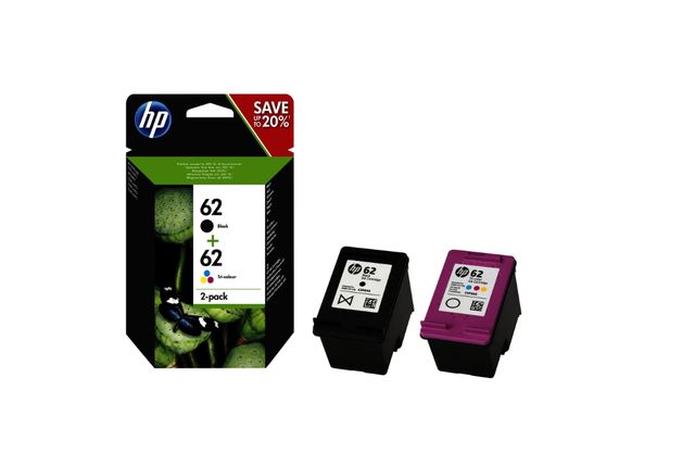 Hp - Confezione 2 cartucce ink originale - 62 - C/M/Y/K - N9J71AE - C/M/Y 165 p…