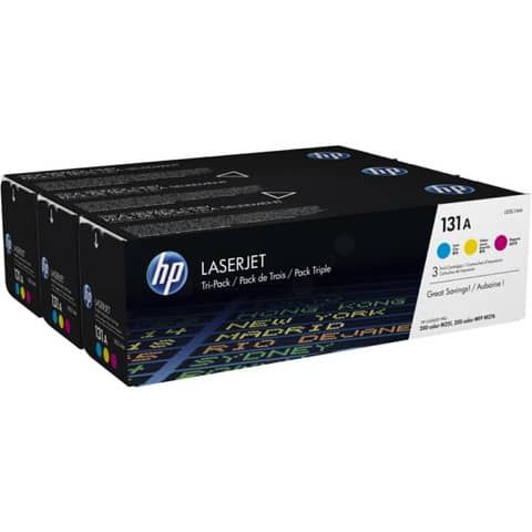 Hp - Confezione 3 Toner originale - 131A - C/M/Y - U0SL1AM - 1.800 pag cad