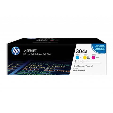 Hp - Confezione 3 Toner originale - 304A - C/M/Y - CF372AM - 2.800 pag cad