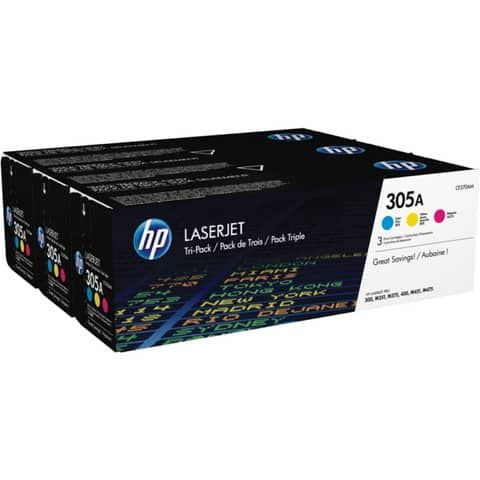 Hp - Confezione 3 Toner originale - 305A - C/M/Y - CF370AM - 2.600 pag cad