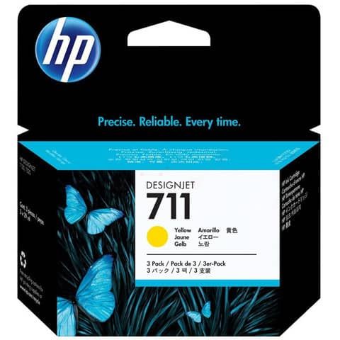 Hp - Confezione 3 cartucce ink originale - 711 - Giallo - CZ136A - 29ml cad