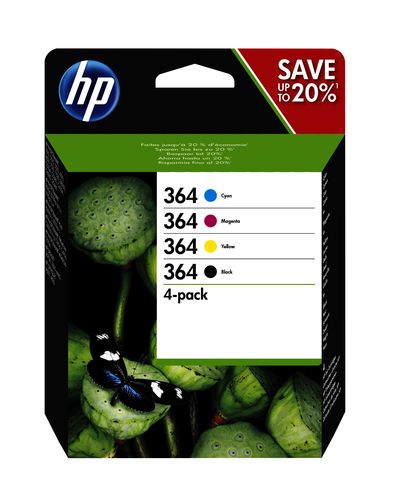 Hp - Confezione 4 cartucce ink originale - 364 - C/M/Y/K - N9J73AE - C/M/Y 300 …