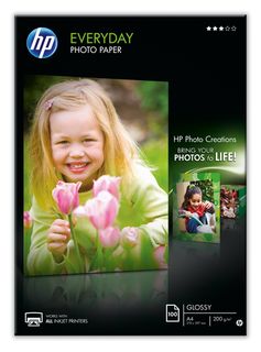 Hp - Confezione da 100 Fogli Carta originale fotografica lucida Hp Everyday - A…