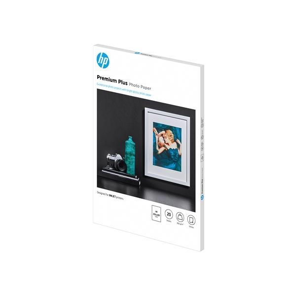 Hp - Confezione da 20 Fogli Carta originale fotografica Hp Premium Plus lucida …