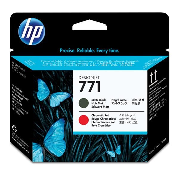 Hp - Testina di stampa originale - 771 - Nero opaco / Rosso cromatico - CE017A …