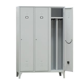 Armadio spogliatoio in metallo - 3 vani - con divisorio - 120 x 50 x 180 cm - g…