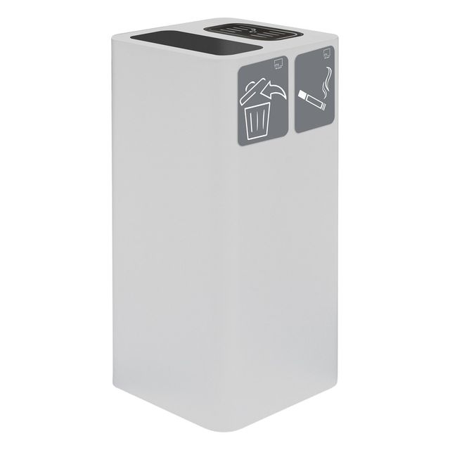 contenitore 100 lt bianco cover gettacarta/posacenere 2 pitto adesivi 38,3x38,3