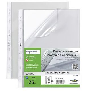 SEI ATLA T A - Busta trasparente - per A4, 220 x 300 mm - trasparente (pacchett…