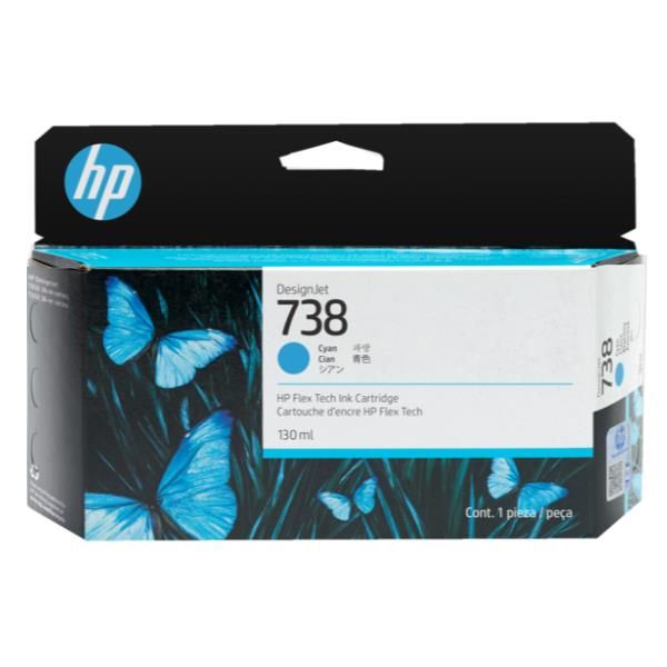 Hp originale - Cartuccia Ink DesignJet 738 - Ciano - 498N5A - 130ml