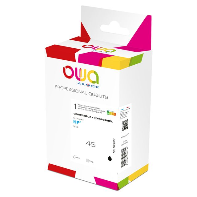 Armor - Cartuccia Compatibile per Hp 45 - Nero