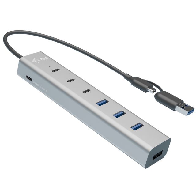 I-Tec HUB UNIVERSALE USB-C USB-A di Ricarica a 7 Porte USB 3x USB-C, 4x USB-A