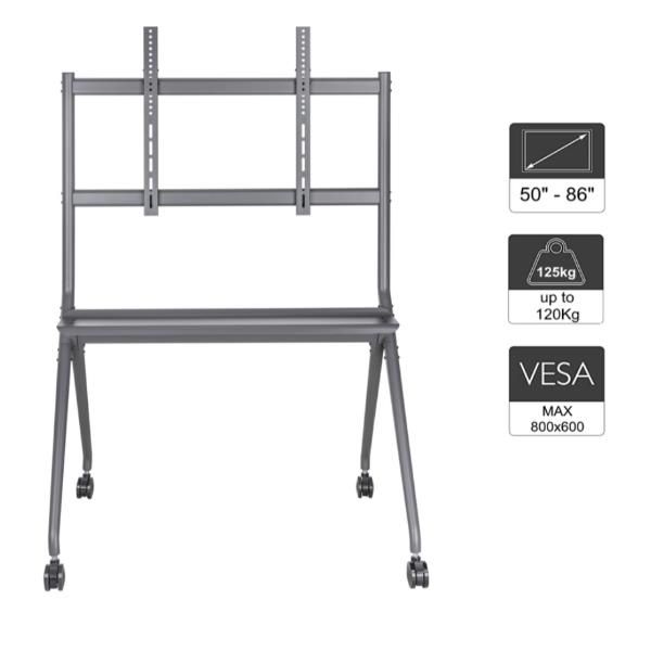 ITB Solution - Carrello - per touchscreen / LFD monitor - with shelf - nero - d…