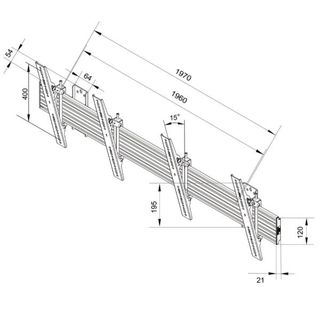 ITB Solution Pro series - Kit montaggio (2 bracci inclinabili) - per 2 display …