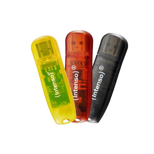 Intenso Rainbow Line - Chiavetta USB - 32 GB - USB 2.0 - nero, giallo, rosso (p…
