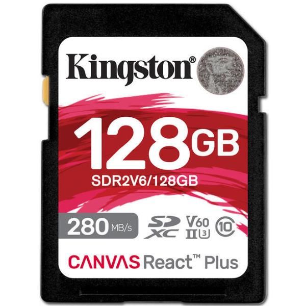 Kingston Canvas React Plus - Scheda di memoria flash - 128 GB - Video Class V60…
