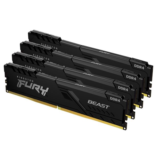 Kingston FURY Beast - DDR4 - kit - 64 GB: 4 x 16 GB - DIMM 288-PIN - 3600 MHz /…