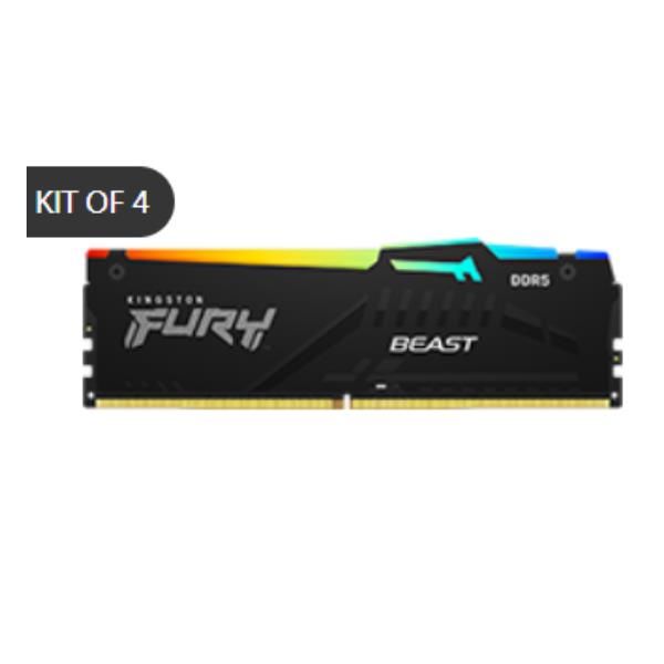 Kingston FURY Beast - DDR5 - kit - 128 GB: 4 x 32 GB - DIMM 288-PIN - 5200 MHz …